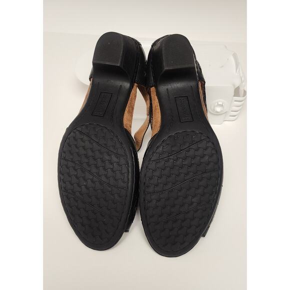 Cobb Hill by New Balance Womens Black Leather Open Toe Sandals Wedge Buckle 9.5M - Picture 5 of 16